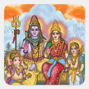 Calcomanía de la familia del Señor Shiva