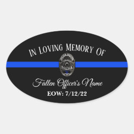 CALCOMANÍA DE LA LÍNEA AZUL DELGADA EN MEMORIA DEL