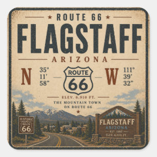 Calcomanía de la montaña de la ruta 66 de Flagstaf
