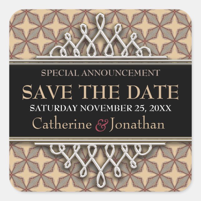 Calcomanía de Latte Stars Save the Date (Anverso)