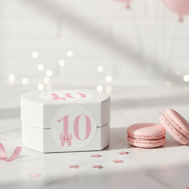 Calcomanía de lazo rosa para niña en su cumpleaños (Subido por el creador)