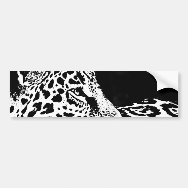 Calcomanía de leopardo en blanco y negro en primer (Frente)