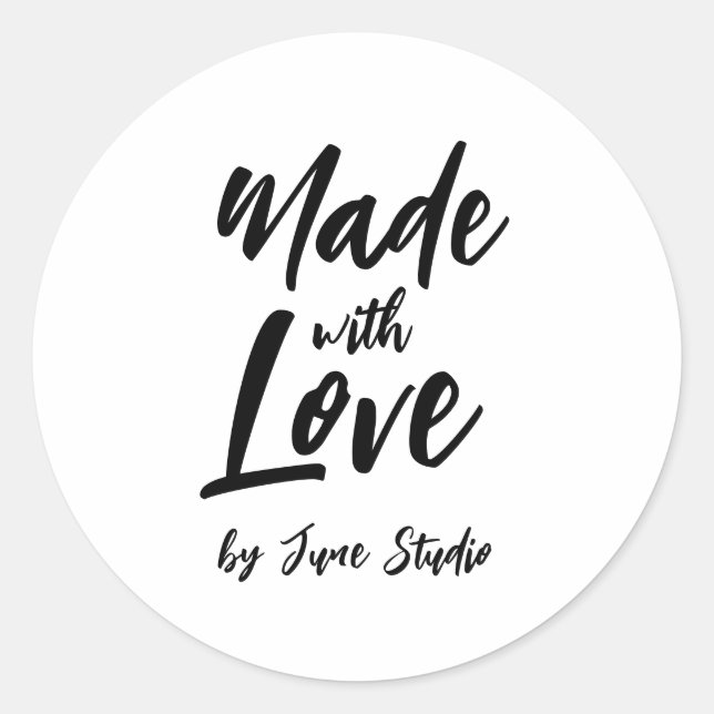 Calcomanía de Lettering a mano con amor para paque (Anverso)