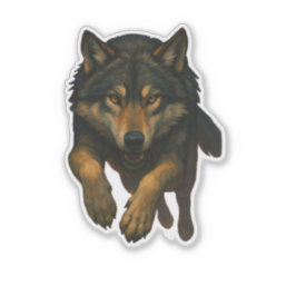 Calcomanía de lobo recortada