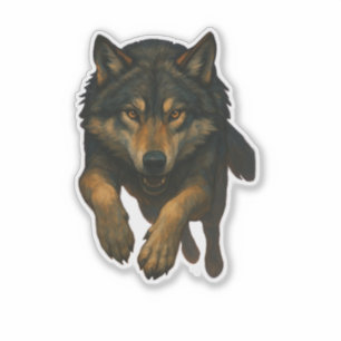 Calcomanía de lobo recortada