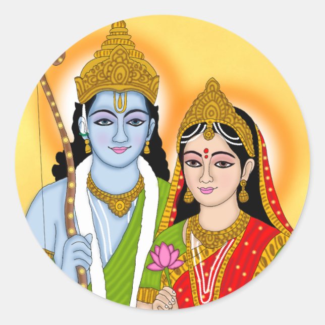 Calcomanía de Lord Sita Ram – Calcomanía Espiritua (Anverso)