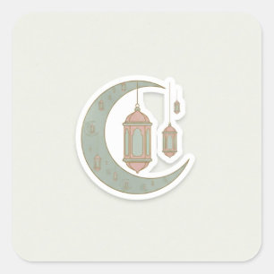 Calcomanía de luna y linterna de Ramadan boho mini