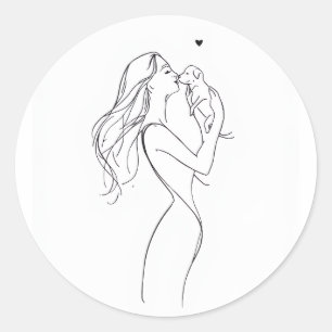 Calcomanía de Mamá Perro Minimalista Amante de Mas