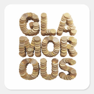 Calcomanía de manualidades GLAMOROSA de oro cuadra