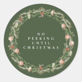 Calcomanía de marco floral navideño clásico