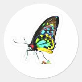 Calcomanía de mariposa de perfil neón artístico - 