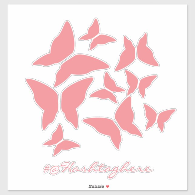 Calcomanía de mariposas rosadas blancas para coche (Hoja)