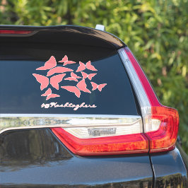 Calcomanía de mariposas rosadas blancas para coche