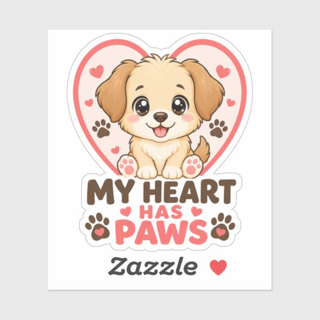 Calcomanía de mascota de amor de cachorro personal (Hoja)
