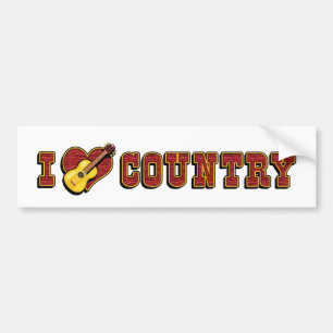 Calcomanía de Me encanta la música country