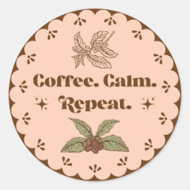 Calcomanía de melocotón boho con la frase Repetir
