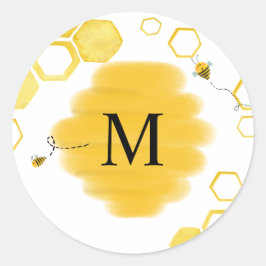 Calcomanía de monograma de abeja