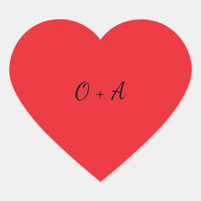 Calcomanía de monograma de corazón rojo OA (Anverso)