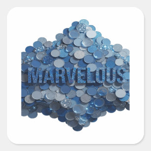 Calcomanía de Motivo Azul Personalizado MARAVILLOS