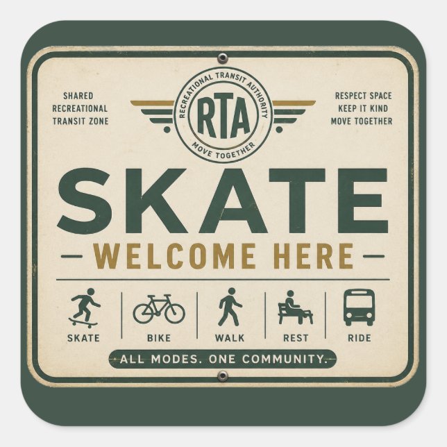 Calcomanía de movilidad compartida de bienvenida p (Anverso)
