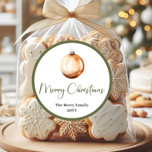 Calcomanía de Navidad con nombre de familia person
