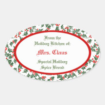 Calcomanía de Navidad personalizada de Acebo Verde