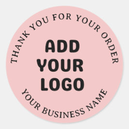 Calcomanía de Negocio Simple Rosa Moderna Agrega T