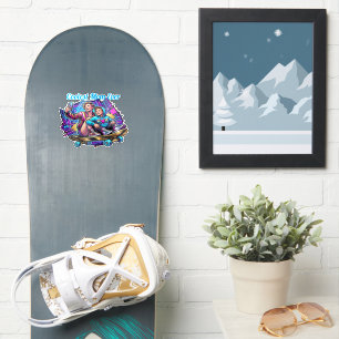 Calcomanía de neón personalizada Synthwave de la m