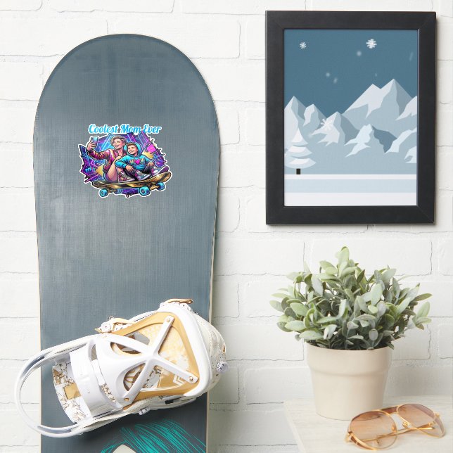 Calcomanía de neón personalizada Synthwave de la m (snowboard)