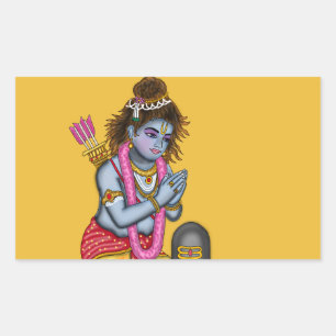 Calcomanía de niño Rama adorando a Shiva