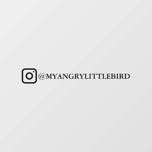 Calcomanía de nombre de Instagram con efecto espej (Hoja)
