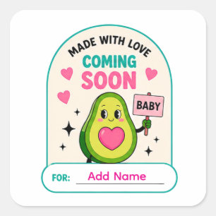 🥑 Calcomanía de Nombre para Baby Shower Próximame