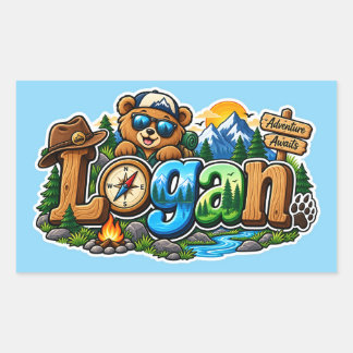 Calcomanía de nombre personalizado Aventura de Log