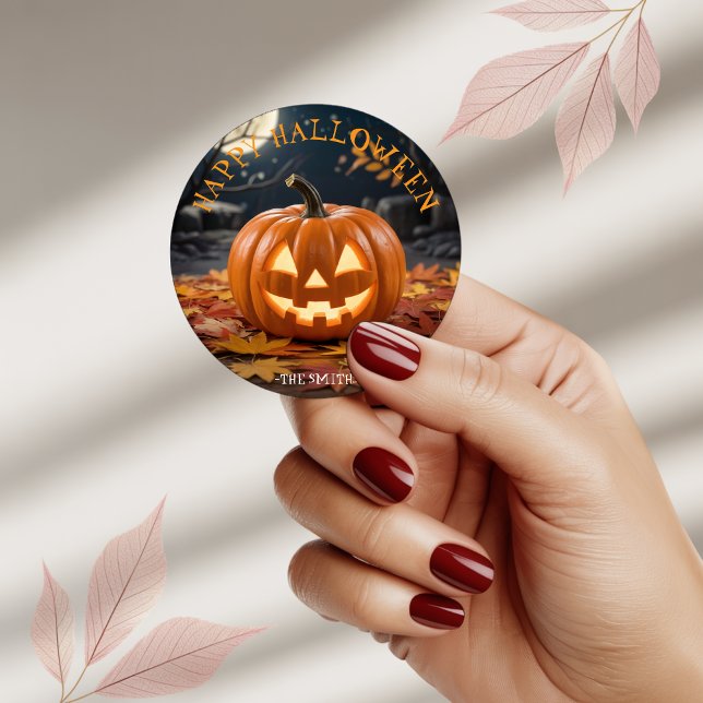 Calcomanía de nombre personalizado de Jack O Lante (Subido por el creador)