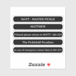 Calcomanía de nombre personalizado para el borde d