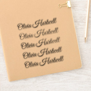Calcomanía de nombre personalizado – Repetido 5 ve