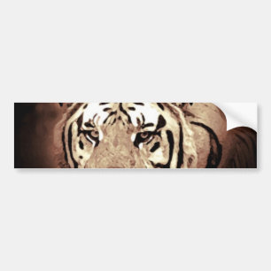 Calcomanía de ojos de tigre sepia en primer plano