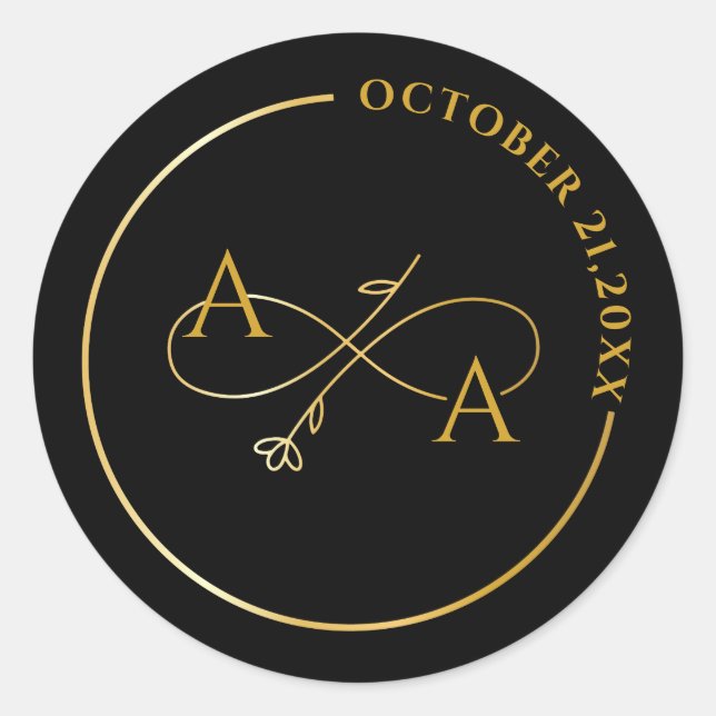Calcomanía de oro personalizada para amor infinito (Anverso)