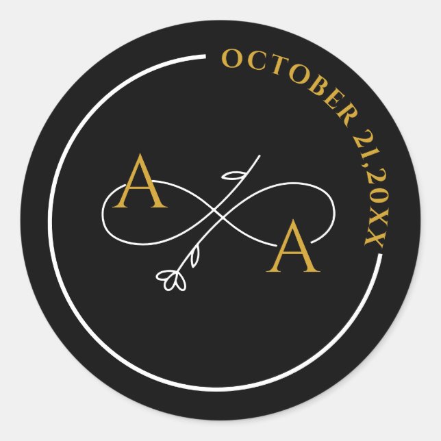 Calcomanía de oro personalizada para amor infinito (Anverso)