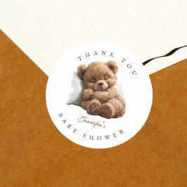 Calcomanía de oso de peluche gracias acuarela