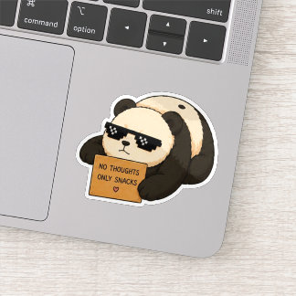 Calcomanía de Panda Sin Pensamientos Solo Snacks