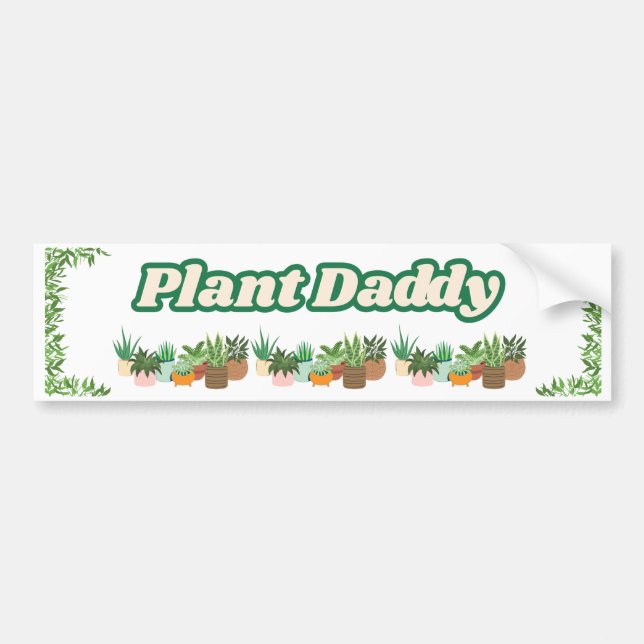 Calcomanía de Papá de las Plantas (Frente)