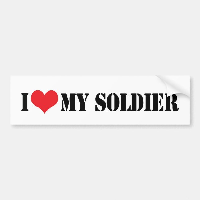 Calcomanía de parachoques 'Amo a mi soldado' (Frente)