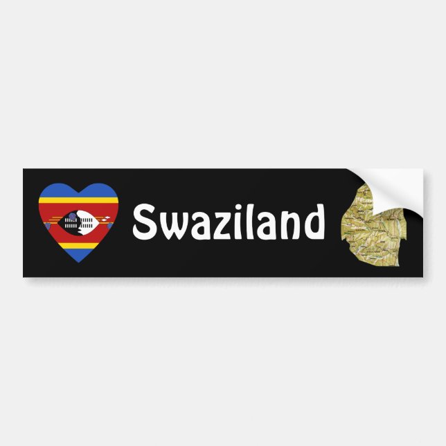 Calcomanía de Parachoques con Bandera de Eswatini  (Frente)