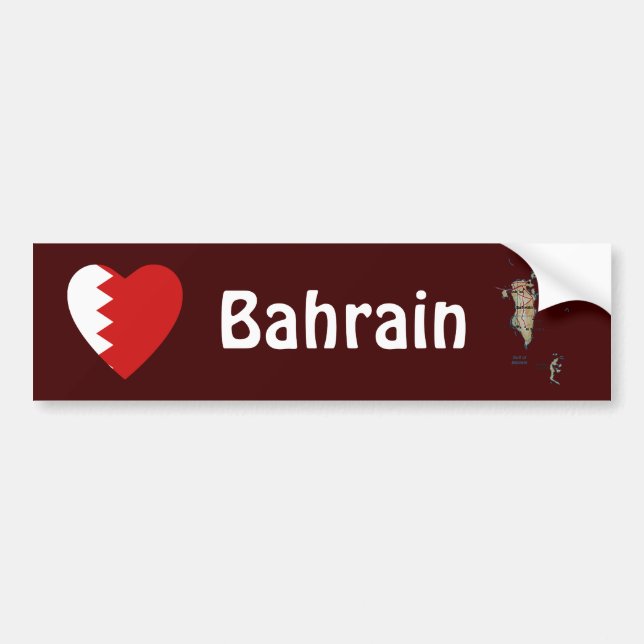 Calcomanía de Parachoques de Bandera de Baréin Cor (Frente)