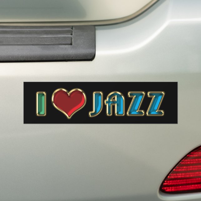 Calcomanía de parachoques Me encanta el jazz (en coche)