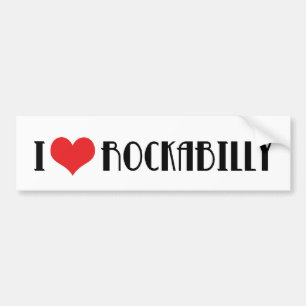 Calcomanía de parachoques Me encanta el rockabilly