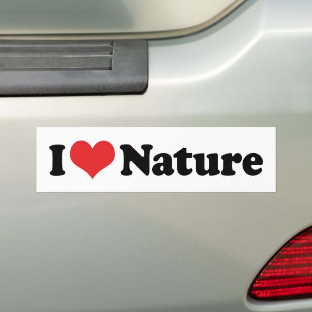 Calcomanía de parachoques Me encanta la naturaleza (en coche)
