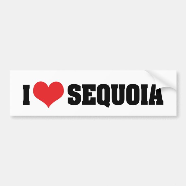 Calcomanía de parachoques Me encanta Sequoia (Frente)