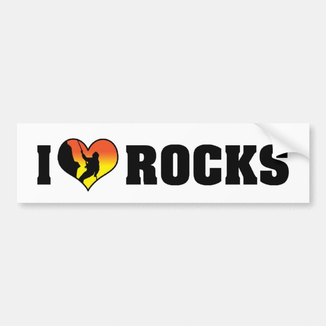 Calcomanía de parachoques 'Me encantan las rocas' (Frente)
